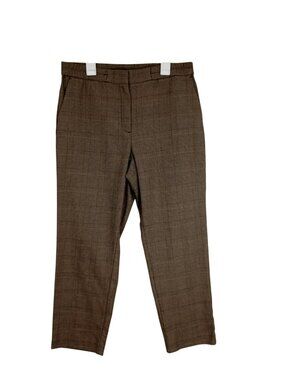 J.Jill Brown Plaid Petite Womens Pants Size Petite S Straight Leg Tailored